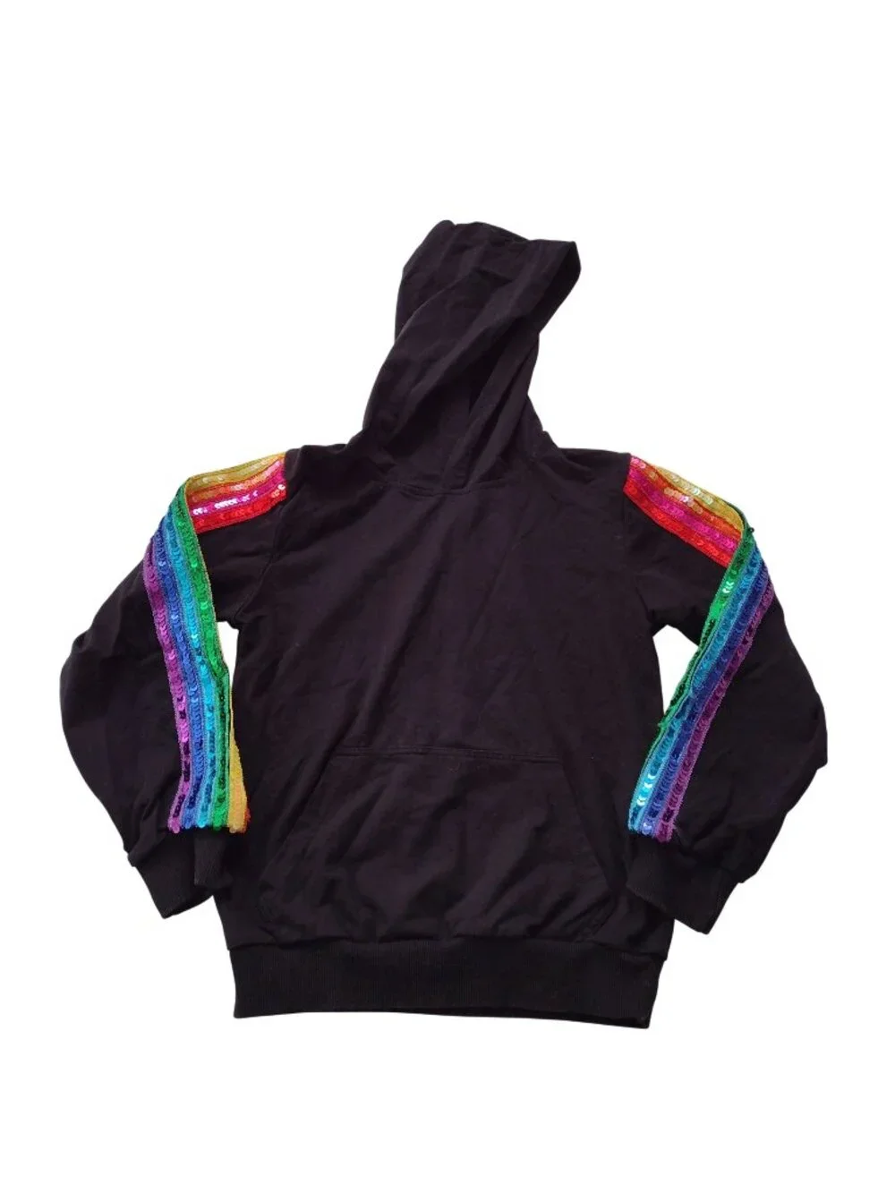 Lola and the Boys Sequin Rainbow Tracksuit 10 Black Altheisure Hoodie Pants